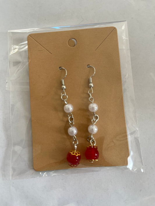 the cherry crown with silver tone earrings